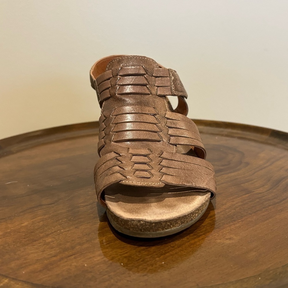 Taos Footwear Brown Wedge Sandals - Picture 9 of 13